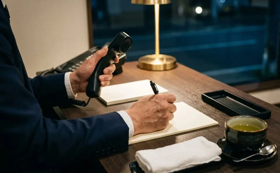 24時間365日、お電話を受け付けるスタッフの手元(イメージ写真)